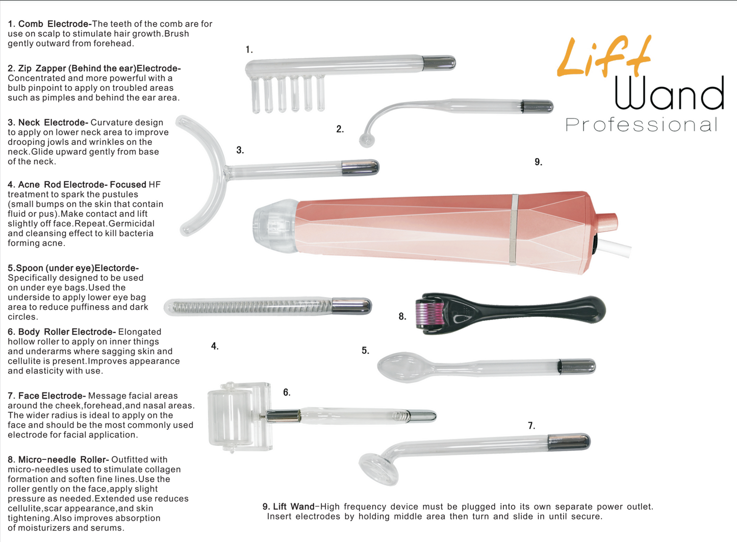 Lift Wand Professional High Frequency Machine Anti Aging Device