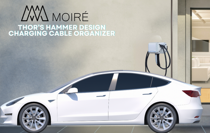 MjolnEVr Tesla Mobile Charging Cable Organizer |Made of Aluminum| Norse Hammer Design| Cable Wall Mount Holder| Fits All Tesla Model S|3|X|Y