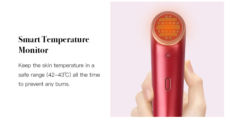 Lift Care 3-In-1 Skin tightening device w/ Duo red and blue led light therapy for face facial heating rejuvenation massager includes hyaluronic toner Gel