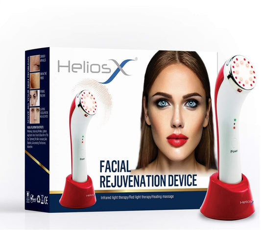 Lift Care Helios X Red Light Therapy for Face 3-in-1 infrared LED Light Therapy Facial Rejuvenation Massager Device for Anti-Aging Wrinkle Reduction Elbow Joint and Hands Relief