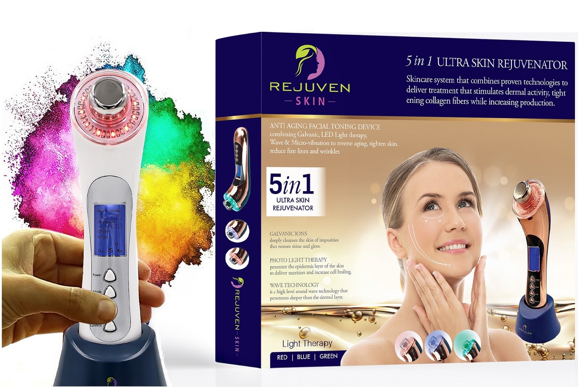 Rejuven Skin 5-in-1 Anti aging facial toning device – Lift Care Cosmetics