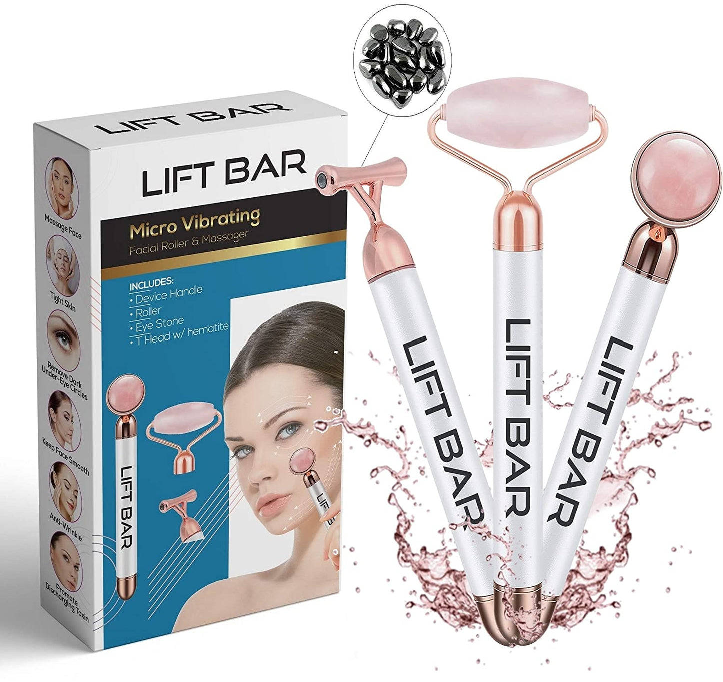 FREE Rose Quartz Lift Bar 3-In-1 Facial Roller Lift Care Cosmetics FREE Rose Quartz Lift Bar 3-In-1 Facial Roller Lift Care Cosmetics