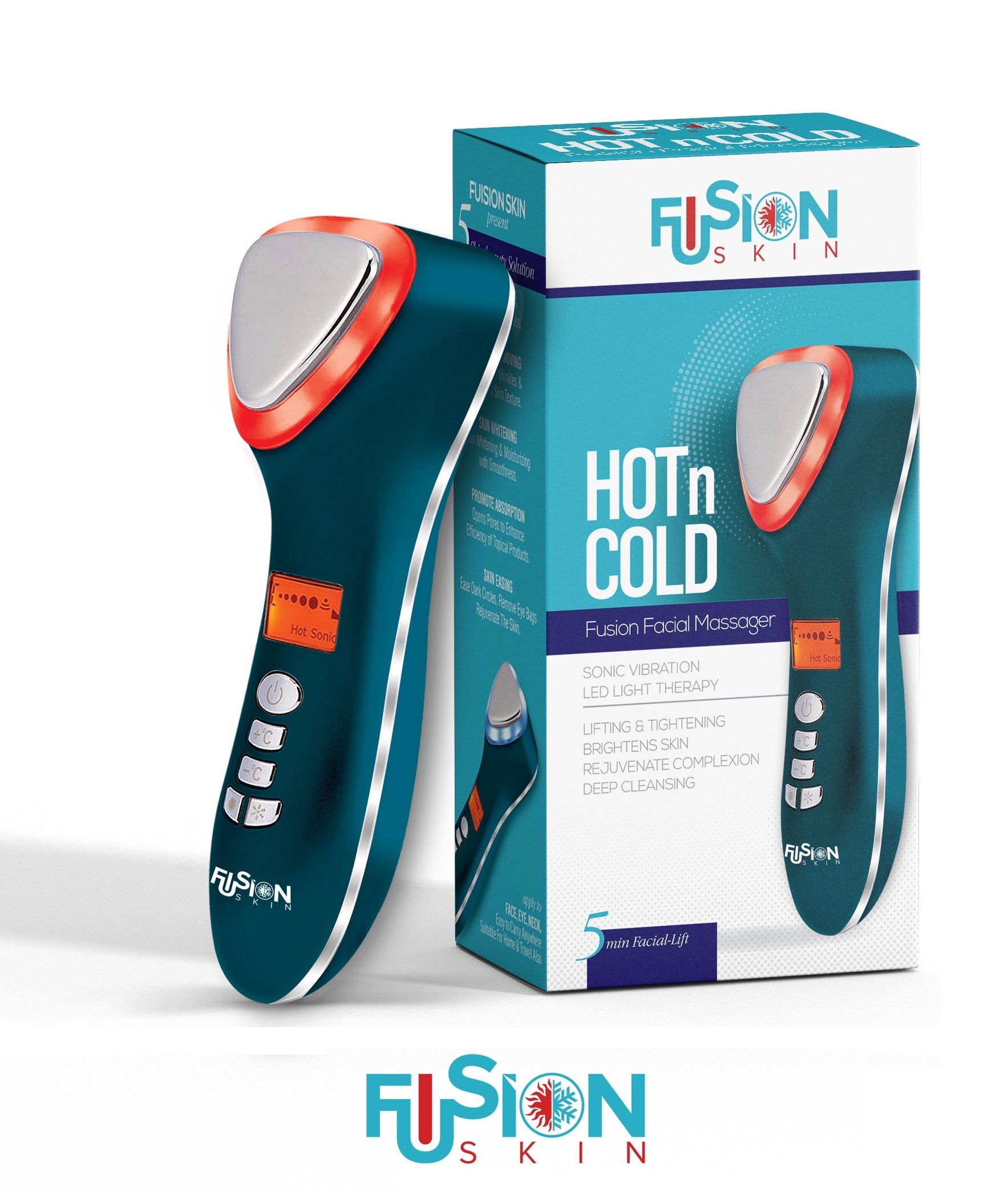 Fusion Skin Hot & Cold Dual Facial Massager Sonic Vibration Anti-Aging Lift Care Cosmetics Fusion Skin Hot & Cold Dual Facial Massager Sonic Vibration Anti-Aging Lift Care Cosmetics